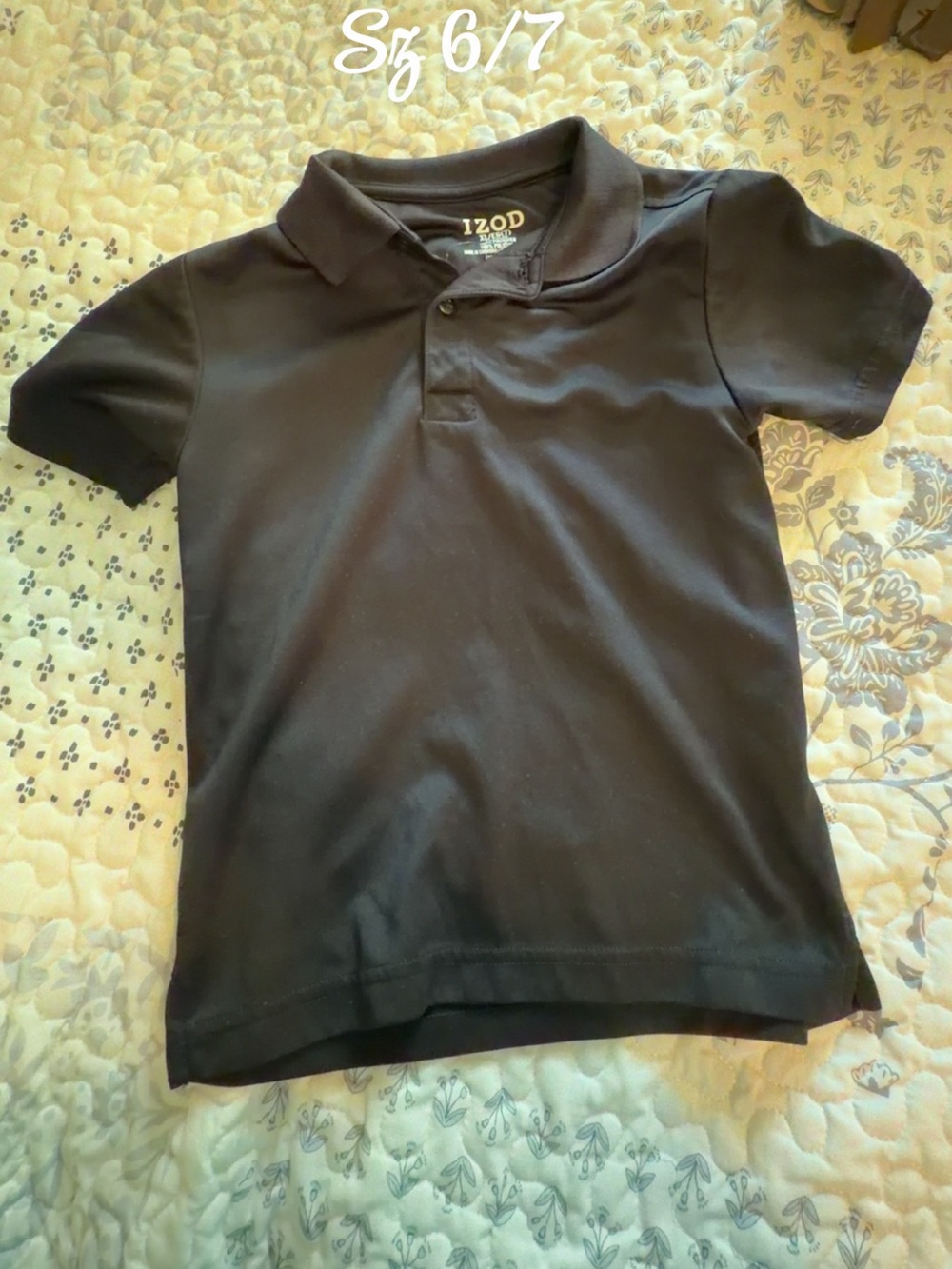 Izod Boys Black Polo Shirt